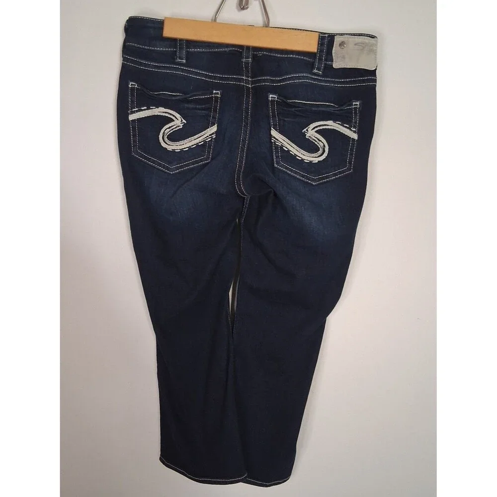 Silver Jeans Co Suki Mid Capri Dark‎ Wash Women's Size 31 Western Glove Works